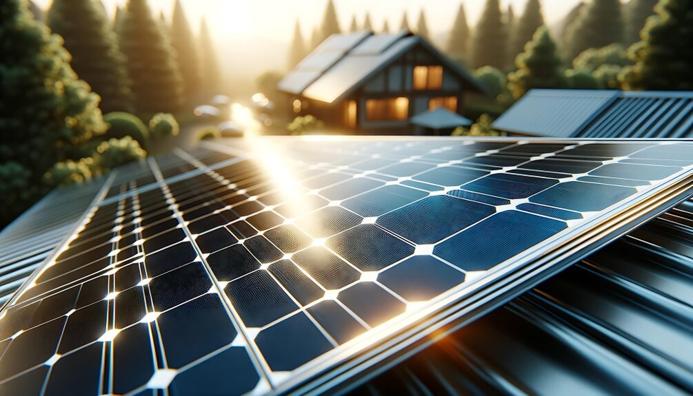Haus mit Solaranlage im Sonnenlicht